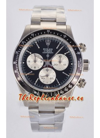 Réplica suiza del Rolex Daytona Paul Newman con esfera negra, modificado a medida con movimiento 4130