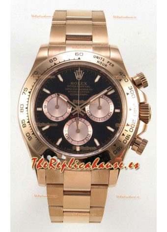 Reloj Rolex Daytona 126505 Oro Rosa Esfera Negra, MVMNT con volante de inercia variable, Superclon