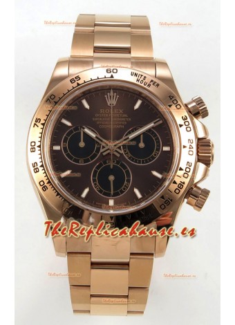Reloj Rolex Daytona 126505 Oro rosa con esfera marrón y MVMNT con volante de inercia variable, superclon