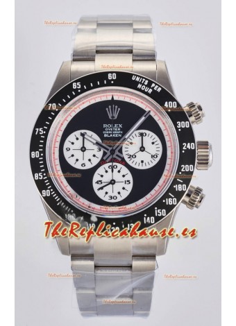 Réplica suiza del Rolex Daytona Paul Newman Blaken con esfera negra, modificado a medida con movimiento 4130