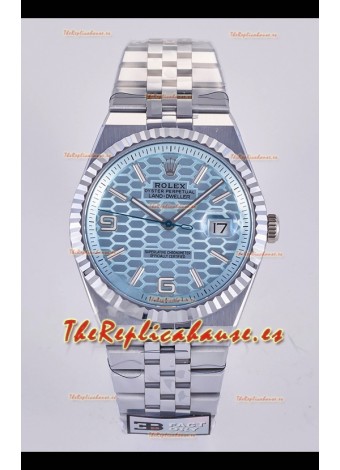 Reloj Rolex Land-Dweller 127336 con esfera azul hielo tipo panal de abeja, 40 mm, superclon