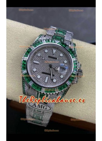 Reloj réplica suizo Rolex Submariner 116610 Iced Out Edition 7