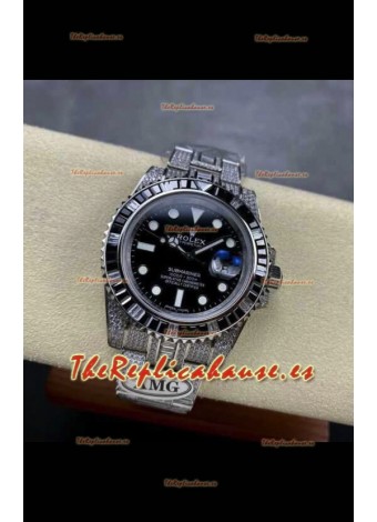 Reloj réplica suizo Rolex Submariner 116610 Iced Out Edition 15