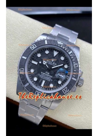 Rolex Submariner DiW Bisel/Esfera de Fibra de Carbono Arenada Movimiento de Muelle Libre Superclon