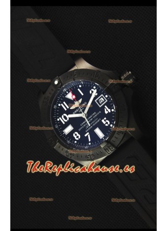 Breitling Avenger Blacksteel Reloj Replica Suizo revestimiento DLC, Dial Negro