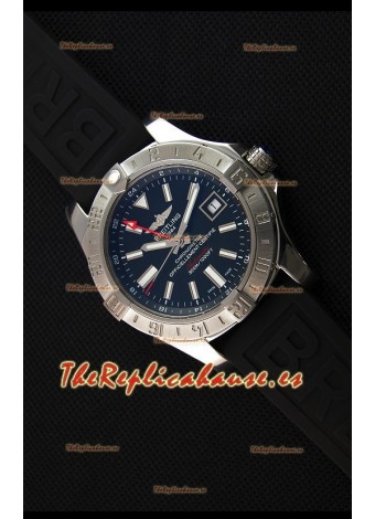 Breitling Avenger II GMT Reloj Replica Suizo a Espejo 1:1 Dial Negro