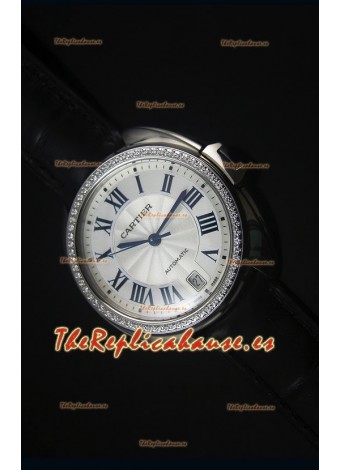 Cle De Cartier Watch 40MM Carcasa en Acero Bisel en Diamante - Reloj Replica a Escala Espejo 1:1