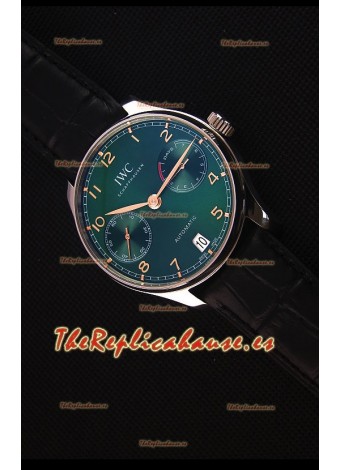 IWC Portugieser Versión Suiza Actualizada - Reloj Replica Suizo a Espejo 1:1Dial Verde Caja de Acero