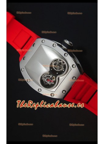 Richard Mille RM053 Tourbillon Pablo Mac Donough Reloj Replica Suizo en Caja de Titanio Correa Roja