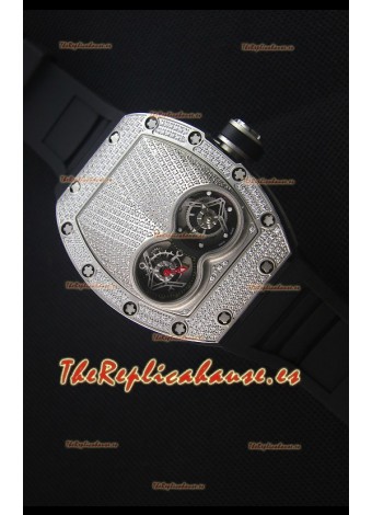 Richard Mille RM053 Tourbillon Pablo Mac Donough Reloj Replica Suizo Caja en Titanio Correa Negra