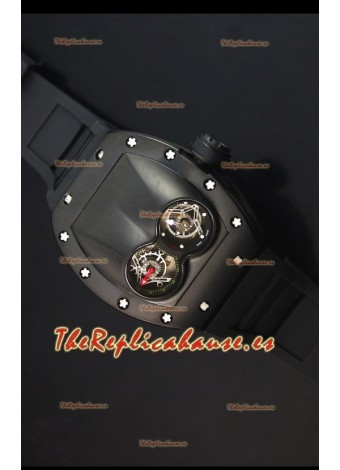 Richard Mille RM053 Tourbillon Pablo Mac Donough Reloj Replica Suizo Caja con Revestimiento PVD Correa Negra