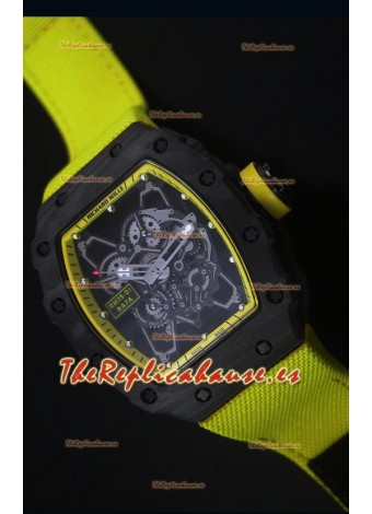 Richard Mille RM35-01 Reloj Replica Suizo Edición Rafael Nadal Correa de Nylon color Amarillo