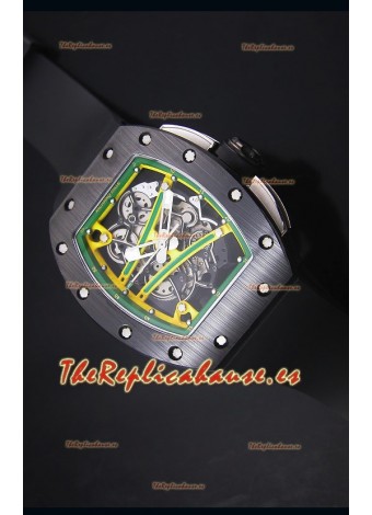 Richard Mille RM061 Reloj Replica Caja de Cerámica Bisel de color combinado Amarillo/Verde