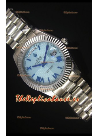 Rolex Day Date Dial Azul Claro Reloj Replica 40MM - Movimiento Suizo 3255