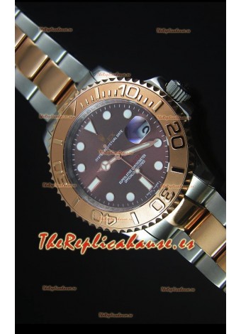 Rolex Yachtmaster Reloj Replica Suizo escala 1:1 en Oro Rosado de Dos Tonos Dial Gris