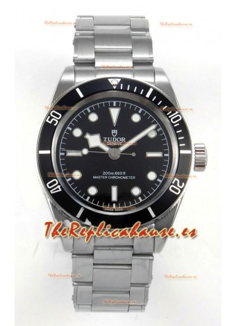Reloj Tudor Black Bay 41 con esfera y bisel negros, réplica del Oyster Superclon