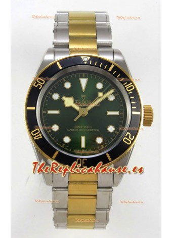 Reloj Tudor Black Bay 41 bicolor oro amarillo con esfera verde, superclon