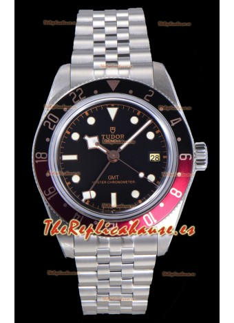 Reloj Tudor Black Bay GMT con esfera roja y bisel negro/rojo, superclon del Jubilee