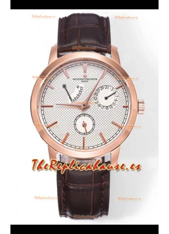 Vacheron Constantin Traditionnelle 83520, Reloj súper clonado en oro rosa con esfera amarilla pálida