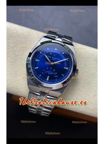 Reloj réplica suizo Vacheron Constantin Overseas True Moon Phase con esfera azul y caja de acero