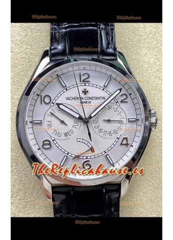 Reloj réplica suizo Vacheron Constantin Fiftysix Day-Date de acero inoxidable con esfera blanca