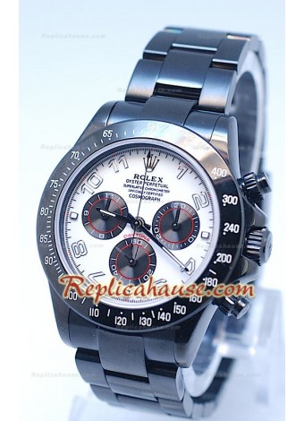 Rolex Daytona Cosmógrafo Edición Project X Design Negro Oscuro y Esfera Plata