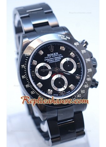 Rolex Daytona Cosmógrafo Project X Editions en Negro Oscuro y Números en Diamantes