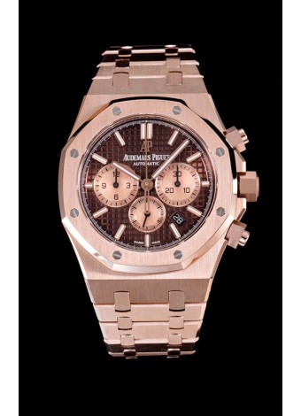 Audemars Piguet Royal Oak Reloj Cronógrafo en Caja de Oro Rosado y Dial Marrón
