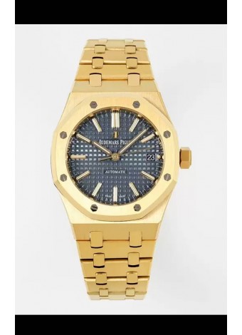 Audemars Piguet Royal Oak 37MM Dial Azul Reloj Oro Amarillo en Movimiento 3120 - Reloj Réplica a Espejo 1:1