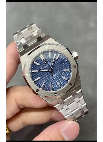 Audemars Piguet Royal Oak 37MM Dial Azul Acero 904L Reloj en Movimiento 3120 - Reloj Réplica a Espejo 1:1