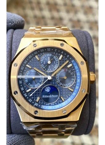 Audemars Piguet Royal Oak Calendario Perpetuo Réplica Suizo Acero 904L Caja en Oro Amarillo