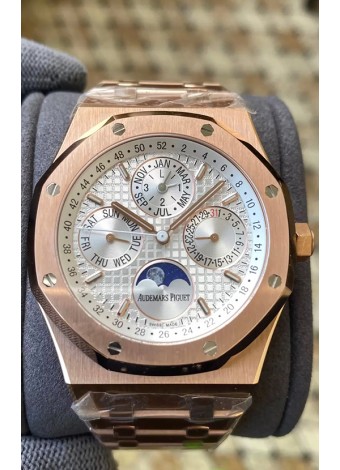Audemars Piguet Royal Oak Calendario Perpetuo Réplica Suizo Acero 904L Caja en Oro Rosado