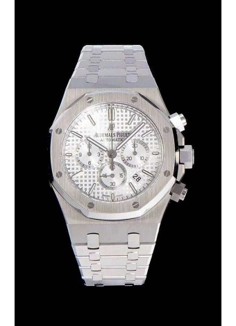 Audemars Piguet Royal Oak Chronograph White Dial 904L Steel 1:1 Mirror Replica
