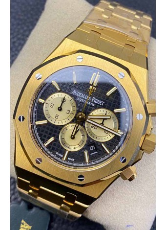 Audemars Piguet Royal Oak Cronógrafo Oro Amarillo Dial Dial Correa Acero Reloj Réplica Suiza