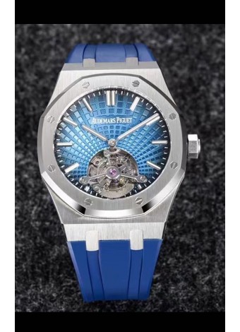 Audemars Piguet Royal Oak Tourbillon 41mm en Caja 904L - Dial Azul tipo Tapisserie Réplica última 1:1