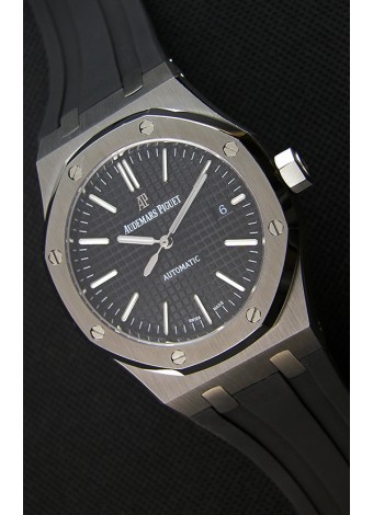 Audemars Piguet Royal Oak 41MM Dial Negro Correa de Goma - Reloj Réplica a Espejo 1:1 Última Edición