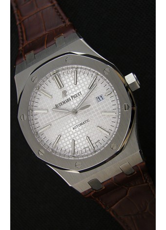 Audemars Piguet Royal Oak 41MM Dial Gris Correa de Piel - Reloj Réplica a Espejo 1:1 Última Edición