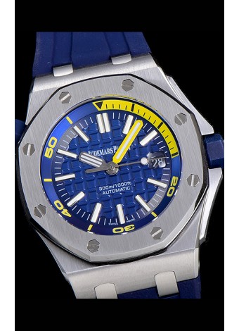 Audemars Piguet Royal Oak Reloj Réplica Suizo de Buzo Dial Azul de Acero 904L 1:1 Movimiento Calidad 3120 