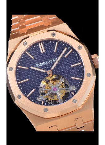 Audemars Piguet Royal Oak Tourbillon Dial Azul 41mm en Caja de Oro Rosado 904L