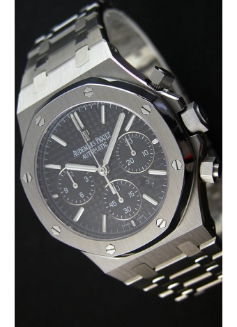 Audemars Piguet Royal Oak Reloj Réplica Suizo Cronógrafo, Dial Negro Correa de Acero