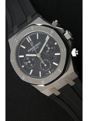 Audemars Piguet Royal Oak Reloj Réplica Suizo Cronógrafo Dial Negro Correa de Goma