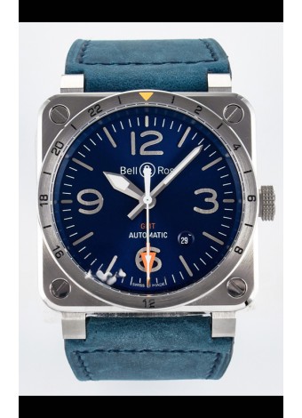 Bell & Ross BR03-93 GMT Edition Dial Azul Reloj Réplica Espejo 1:1 