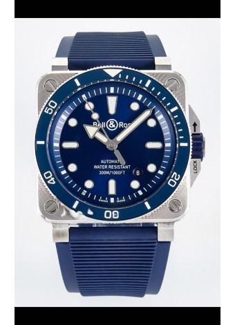 Bell & Ross BR03-92 Diver Acero Inoxidable - Dial Azul Reloj Réplica Suizo Réplica Espejo 1:1