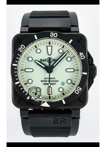 Bell & Ross BR03-92 Divers Edition Revestimiento PVD Réplica Espejo 1:1 Dial Verde
