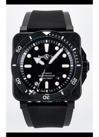Bell & Ross BR03-92 Divers Edition Revestimiento PVD Réplica Espejo 1:1 Dial Negro