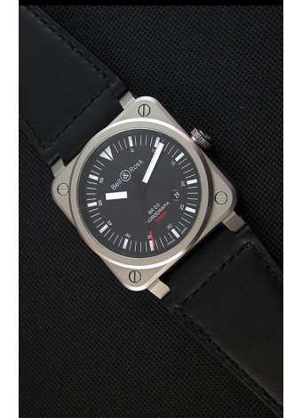 Bell & Ross BR03-92 Horograph Reloj Réplica a Espejo 1:1 - Dial Negro Correa de Piel Suiza