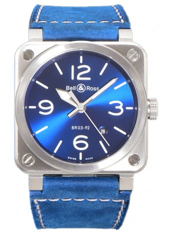 Bell and Ross BR03-A Dial Azul Acero 904L Reloj Réplica Suiza 