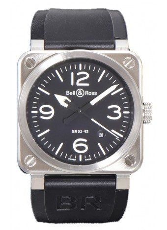 Bell and Ross BR03-92 Dial Negro Acero 904L Reloj Réplica Suiza 