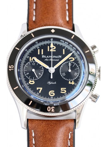 Blancpain Air Command Dial Negro Caja Acero Reloj Réplica Espejo 1:1