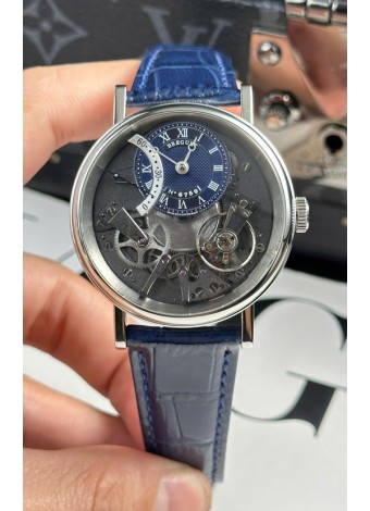 Breguet Tradition 7057BR/R9/9W6 Caja Acero Single Tourbillon Réplica Suiza Correa Azul